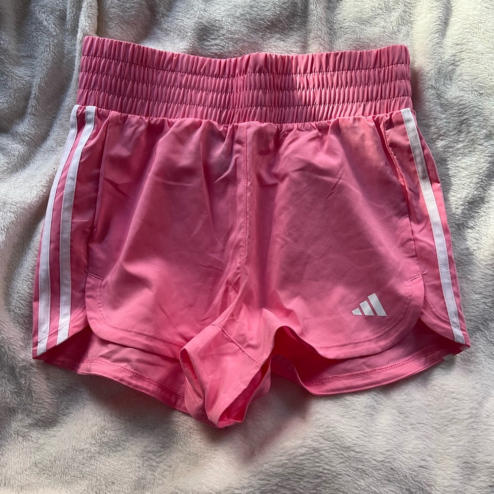 adidas Neon Pink Training Shorts with White Logo
